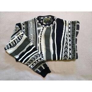 Tosani Sweater L | Monochrome 3D Knit Coogi Style